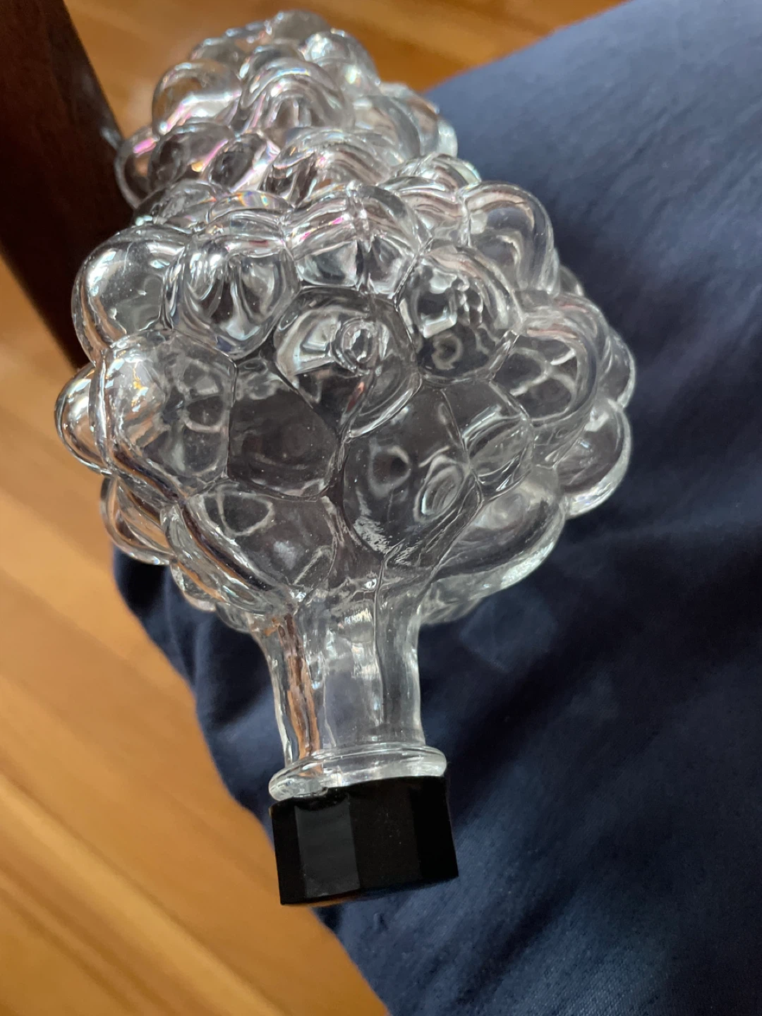 Glass Grape Cluster Decanter with Black Stopper - photo 2