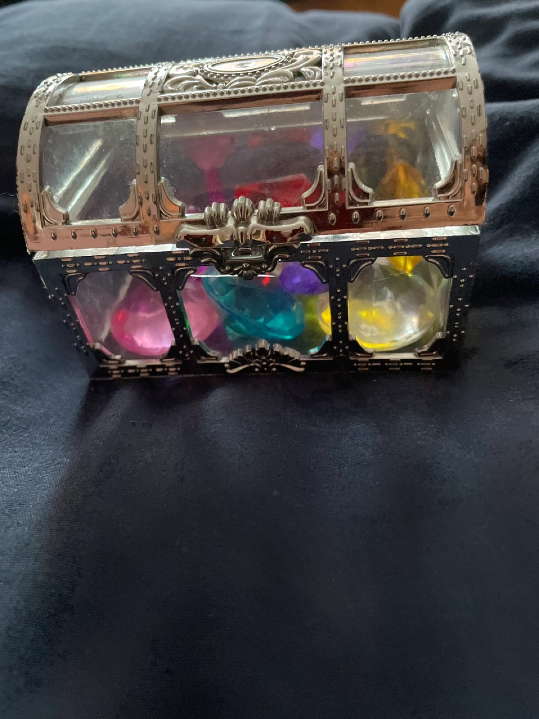 Decorative Treasure Chest with Colorful Gems - photo 2