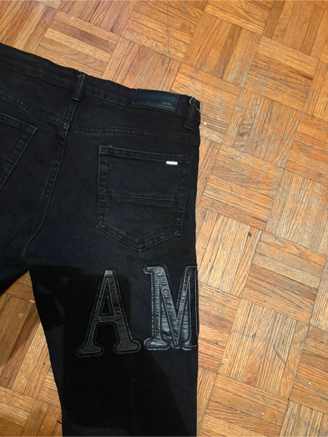 AMIRI Black Distressed Logo Jeans - photo 4