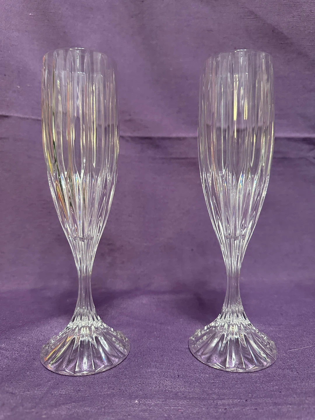Pair of Mikasa “ Park Lane” Champagne Flutes
