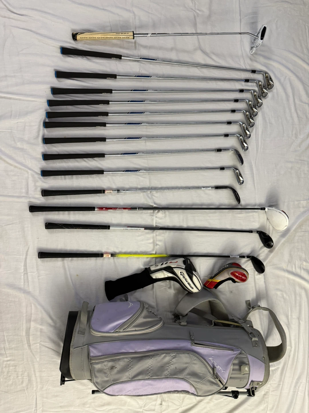 Complete Golf Club Set with TaylorMade Putter and Acuity Bag