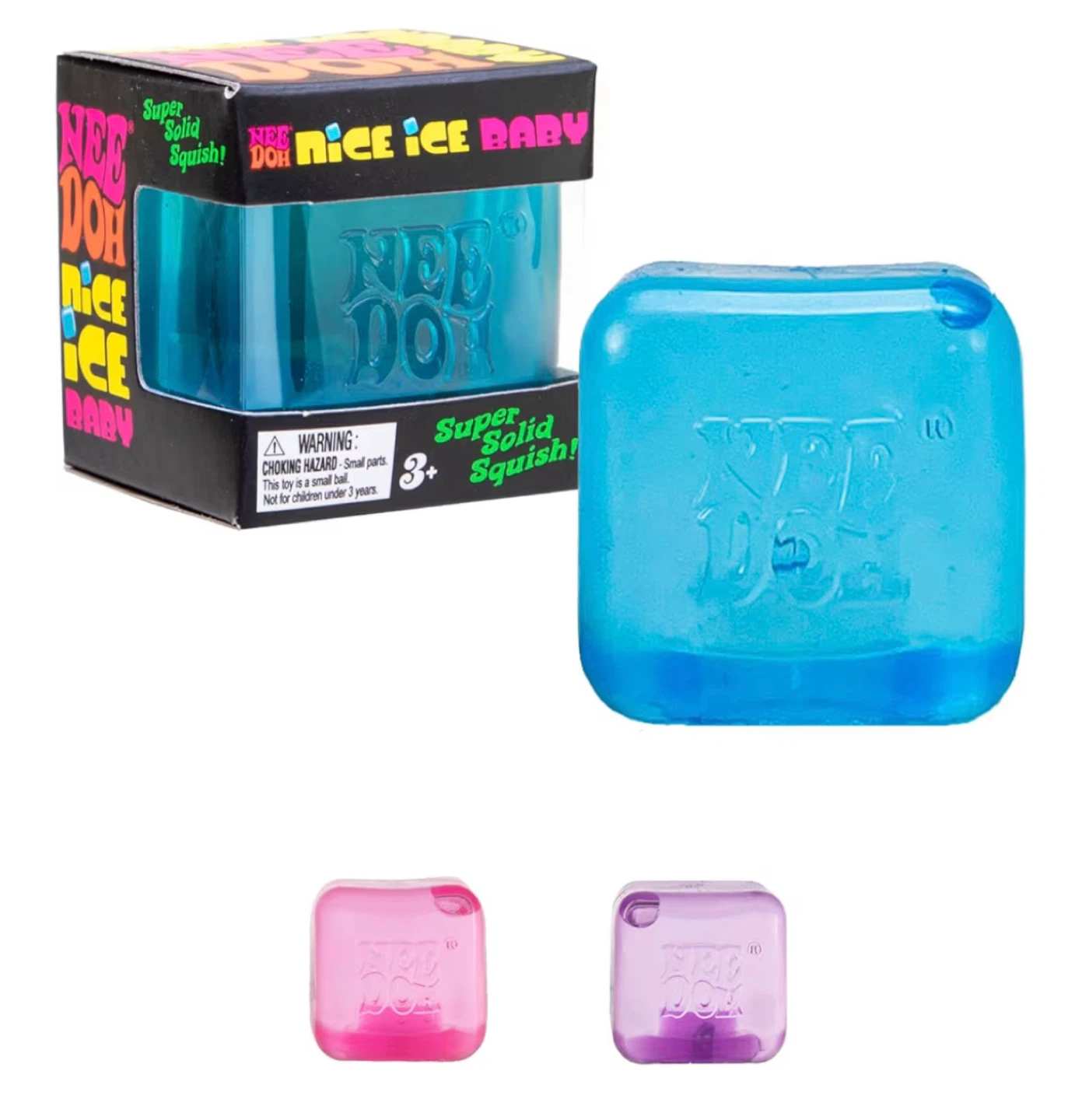 Nee Doh Super Solid Squish Ball Nice Ice Baby