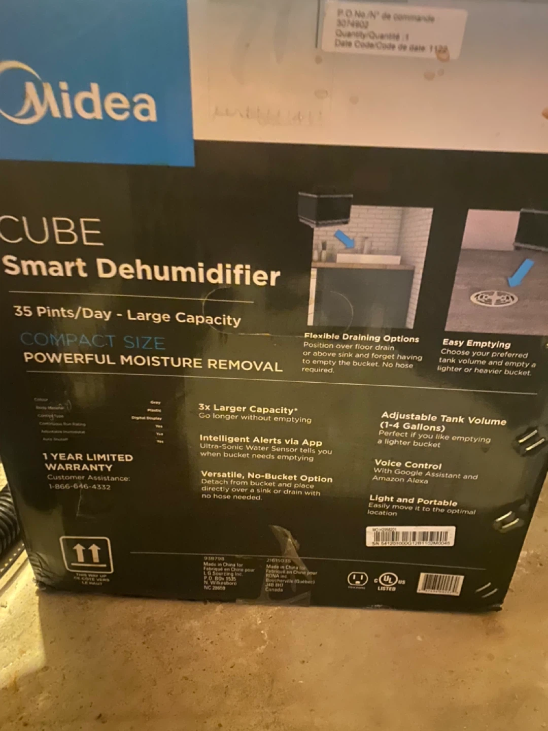 Midea CUBE Smart Dehumidifier - 35 Pints/Day - photo 2