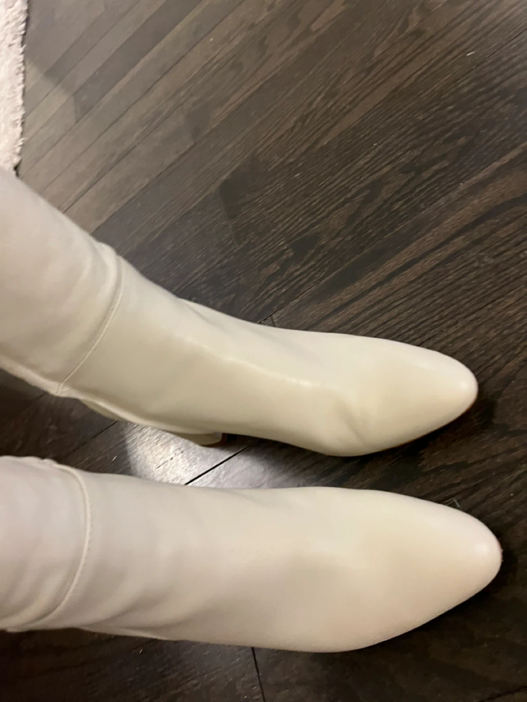 White Knee-High Leather Boots - photo 2