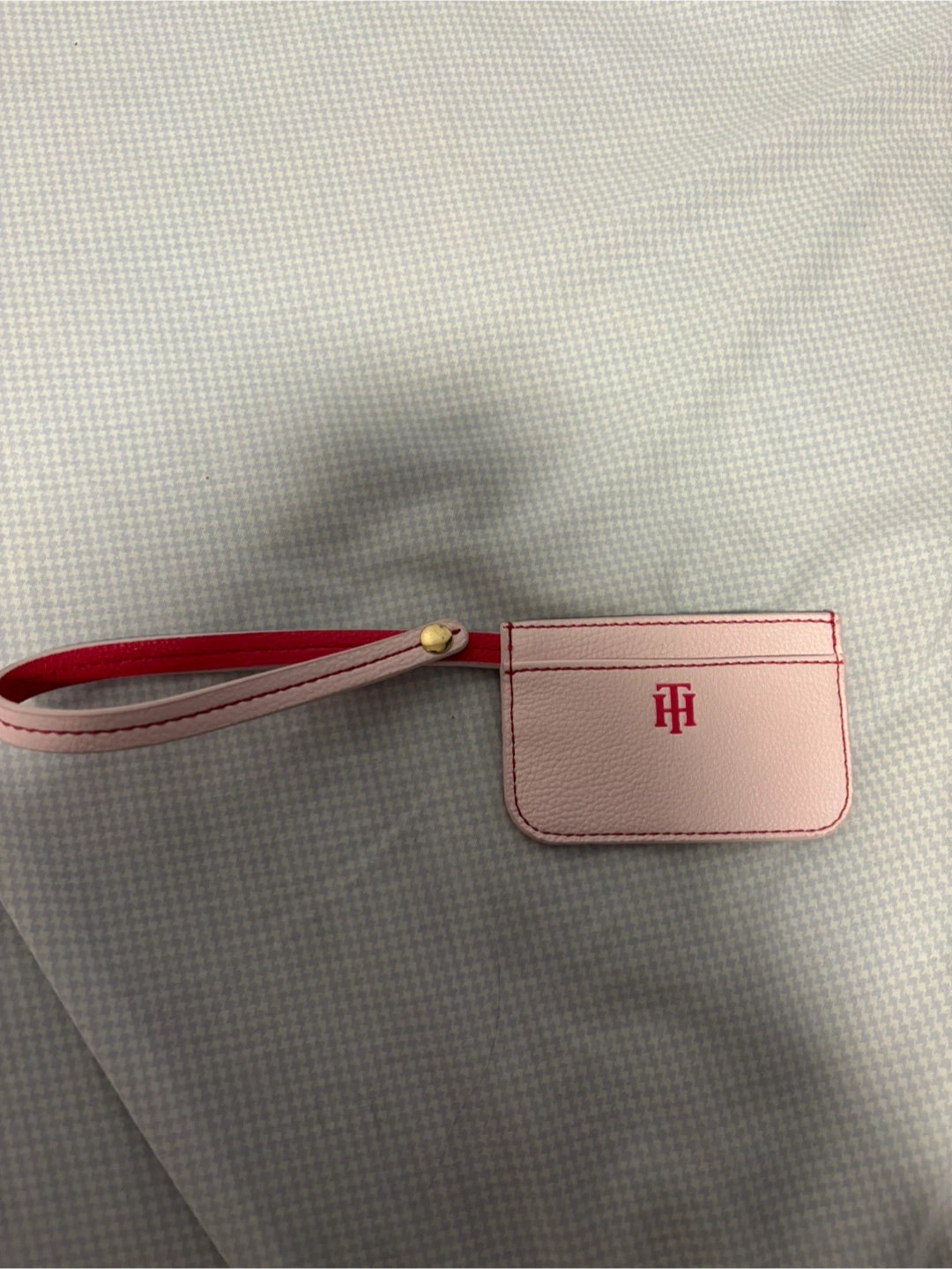 Tommy Hilfiger Pink Leather Card Holder with Wrist Strap