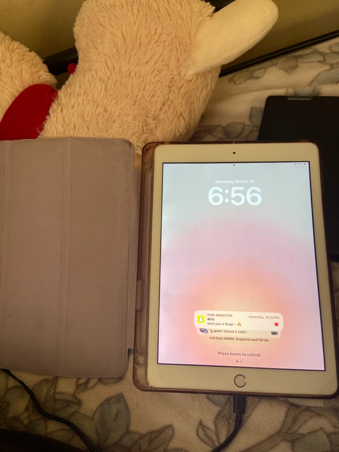 Rose gold ipad 17.7.10( 6th generation) + purple case