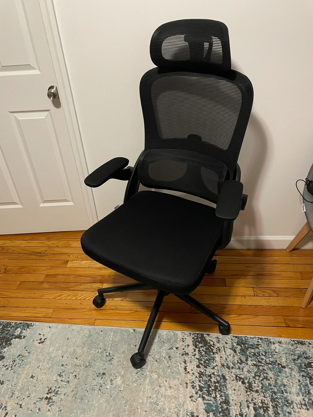 Black Ergonomic Mesh Office Chair with Headrest