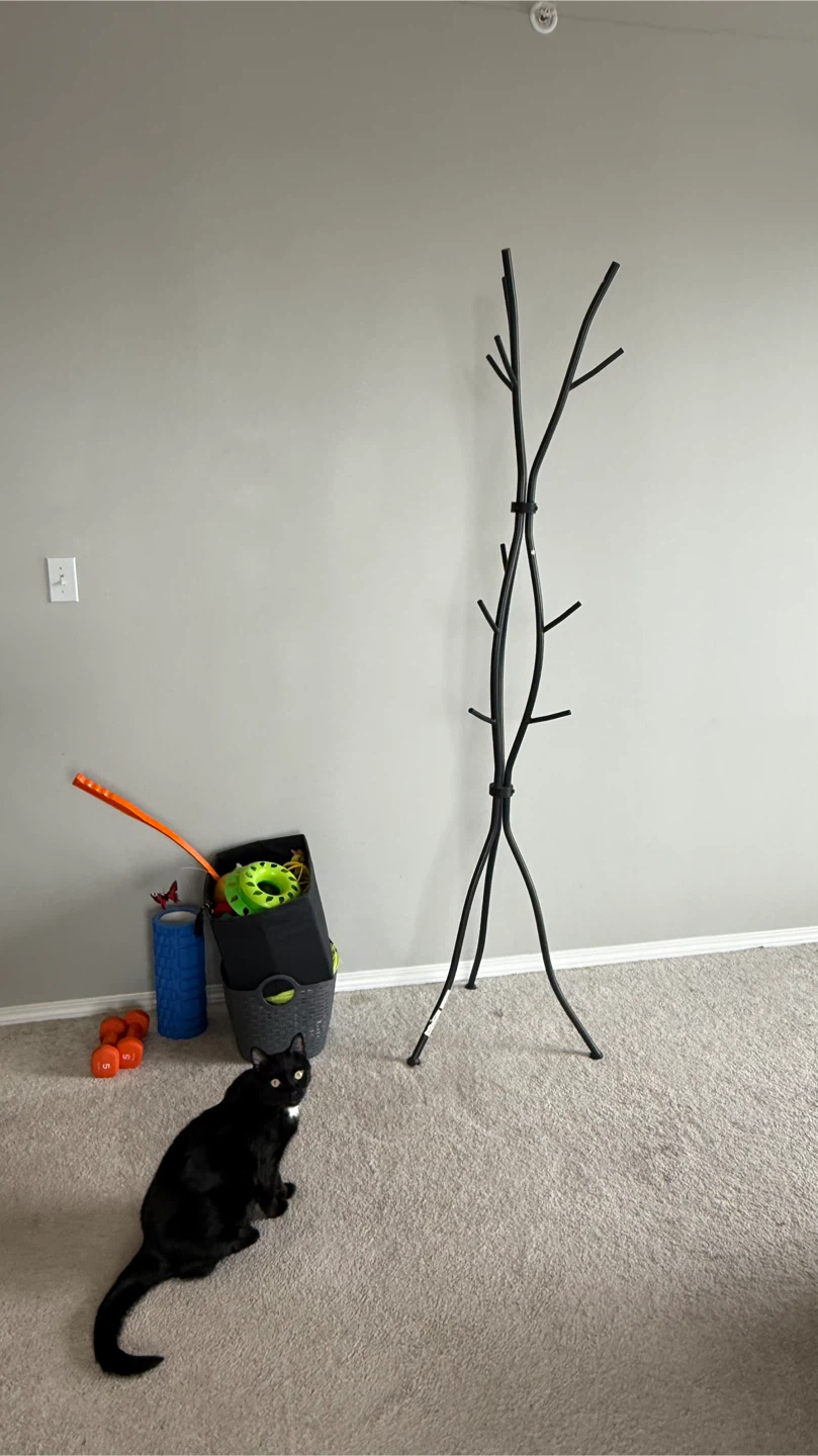Black Metal Coat Rack Tree - photo 2