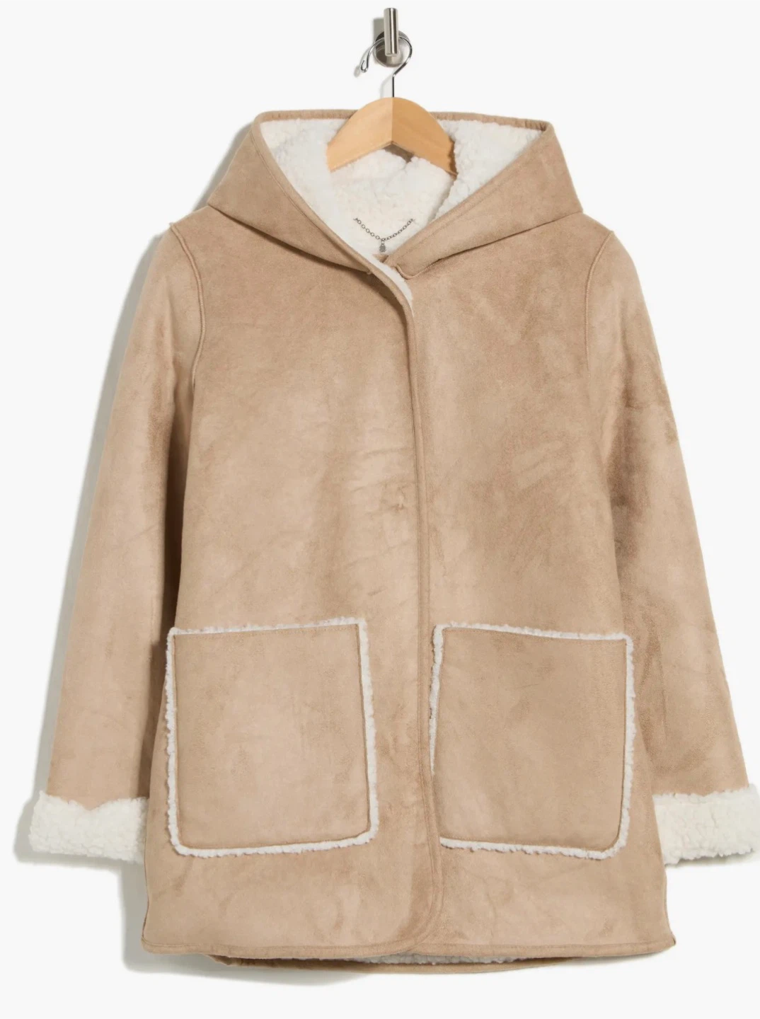 Lucky Brand Women's Mink/Natural Shearling Lined Coat - Size M