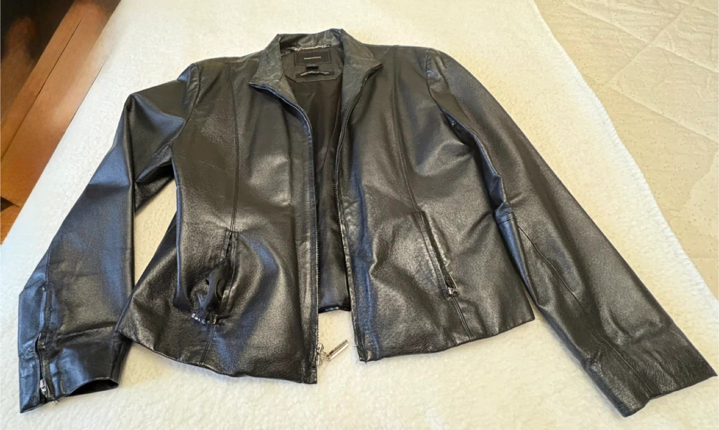 ISAAC MIZRAHI Black Leather Jacket XL - photo 2