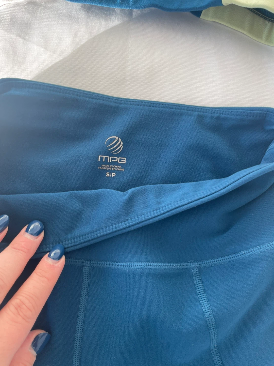 MPG Blue Athletic Set - Sports Bra & Leggings - Size S