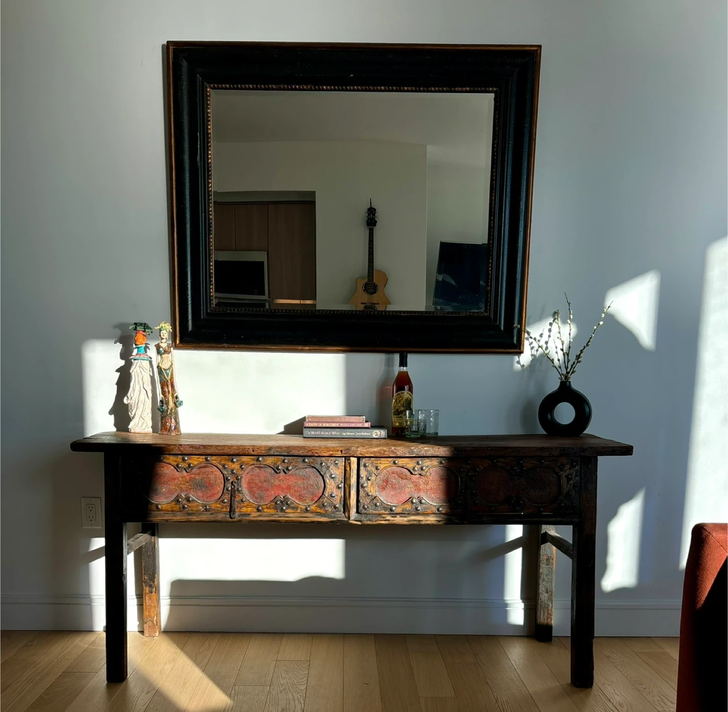 Vintage Wooden Console Table with Drawers - photo 4