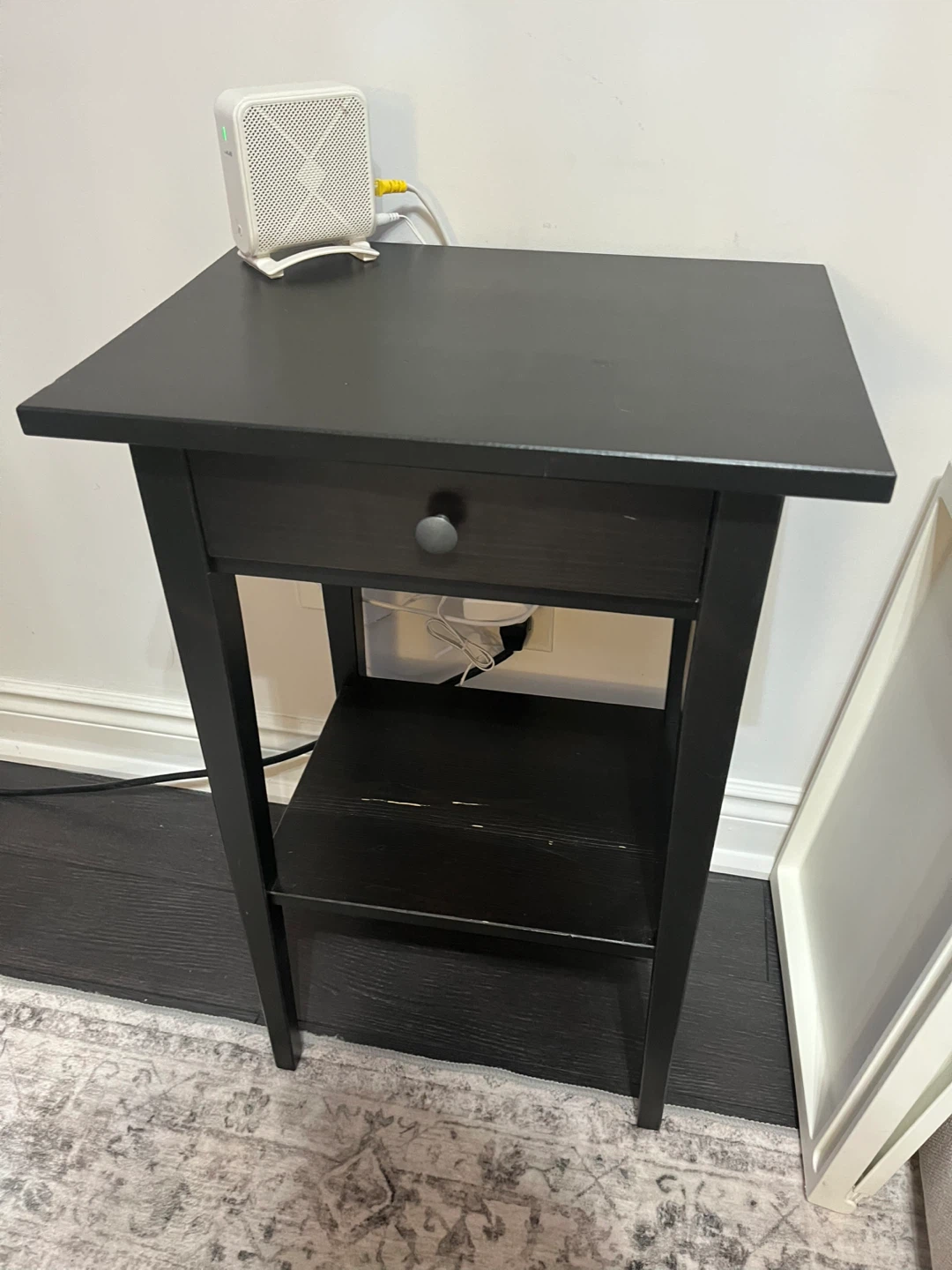 Black End Table with Drawer