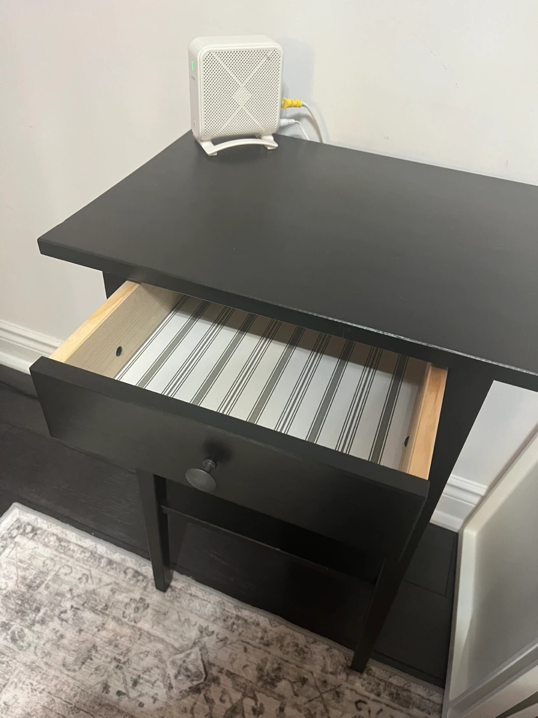 Black End Table with Drawer - photo 4