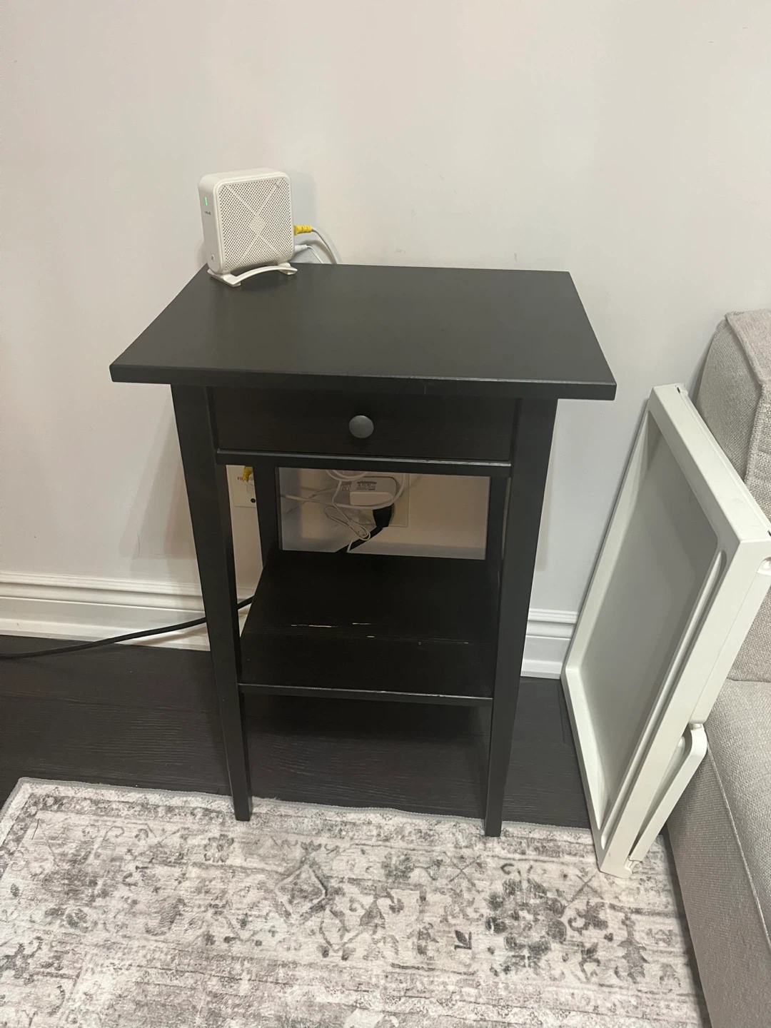 Black End Table with Drawer - photo 3