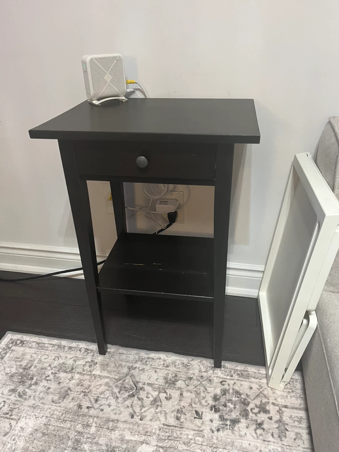 Black End Table with Drawer - photo 2