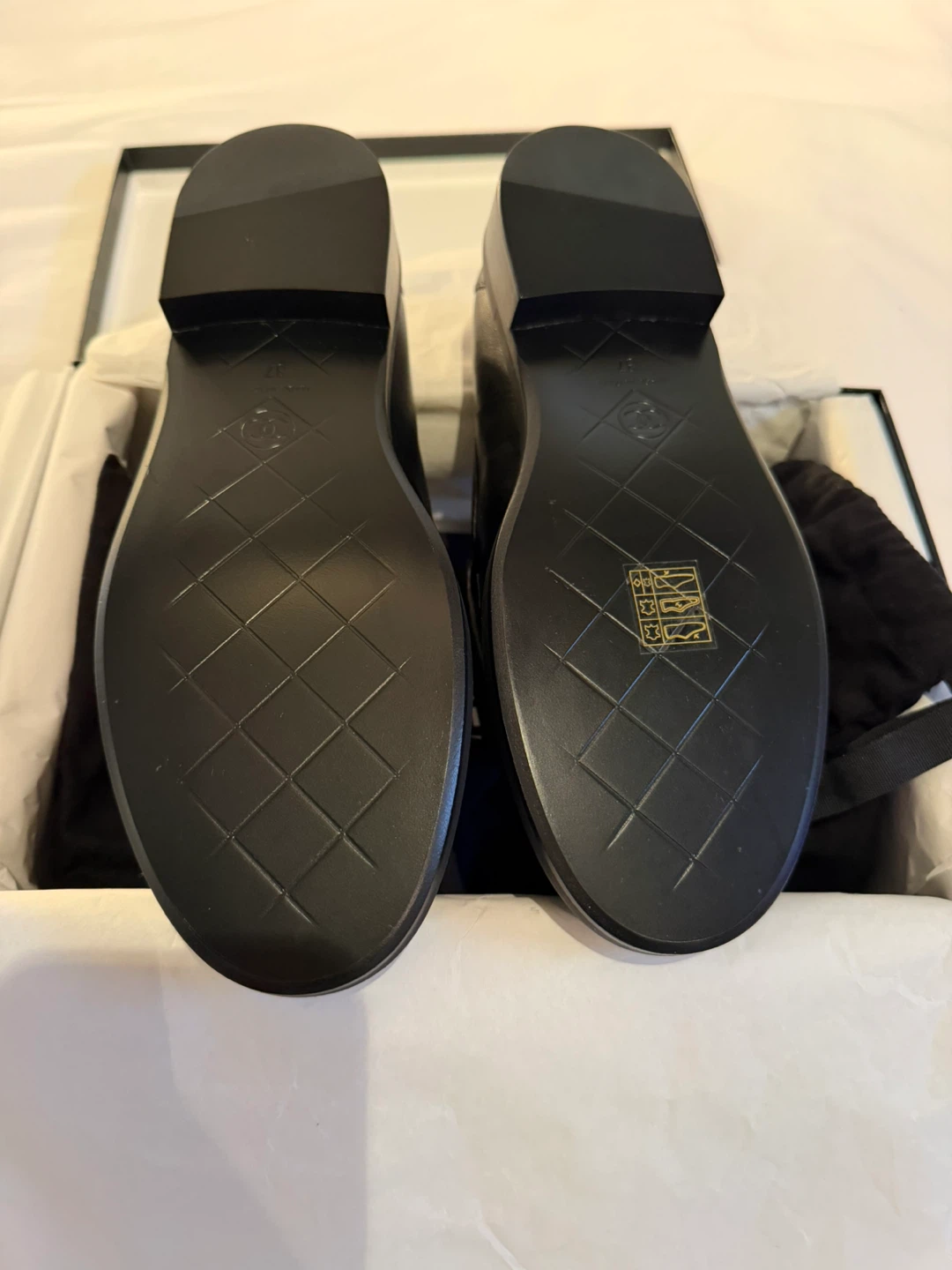 Chanel New Black Leather Quilted Loafers - photo 3