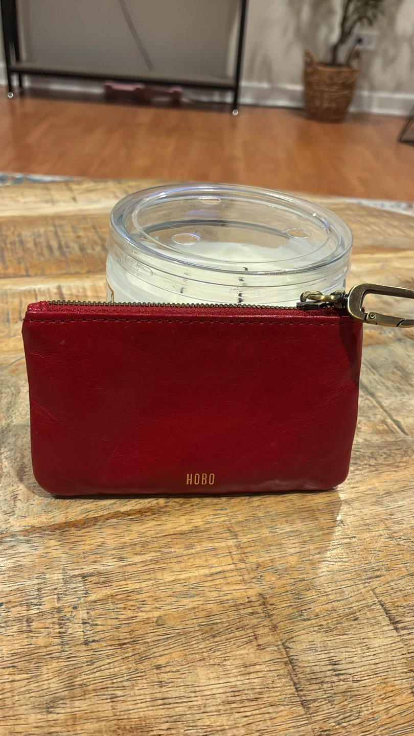 HOBO Red Leather "Love" Coin Pouch/Card Holder - photo 2