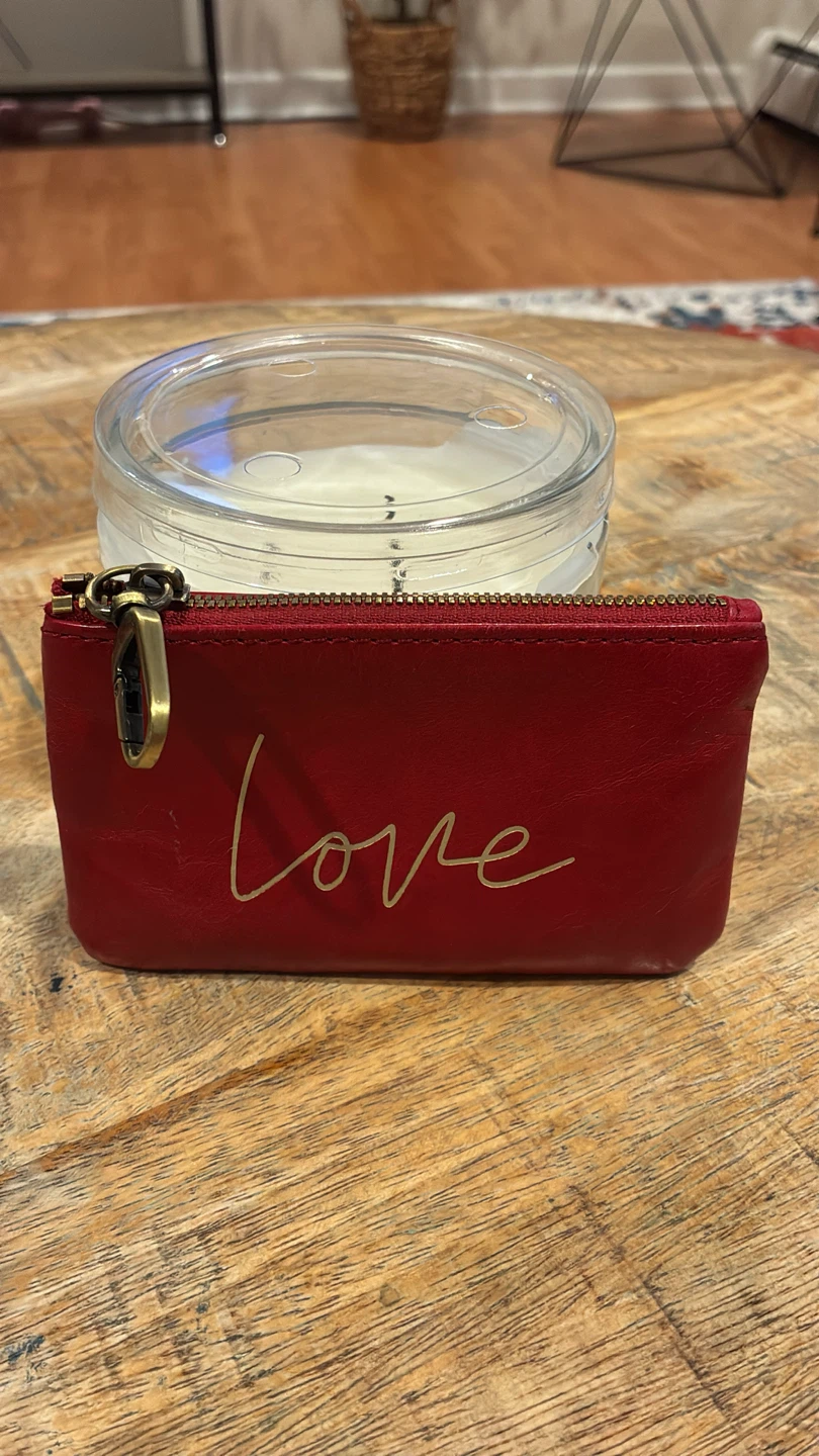 HOBO Red Leather "Love" Coin Pouch/Card Holder