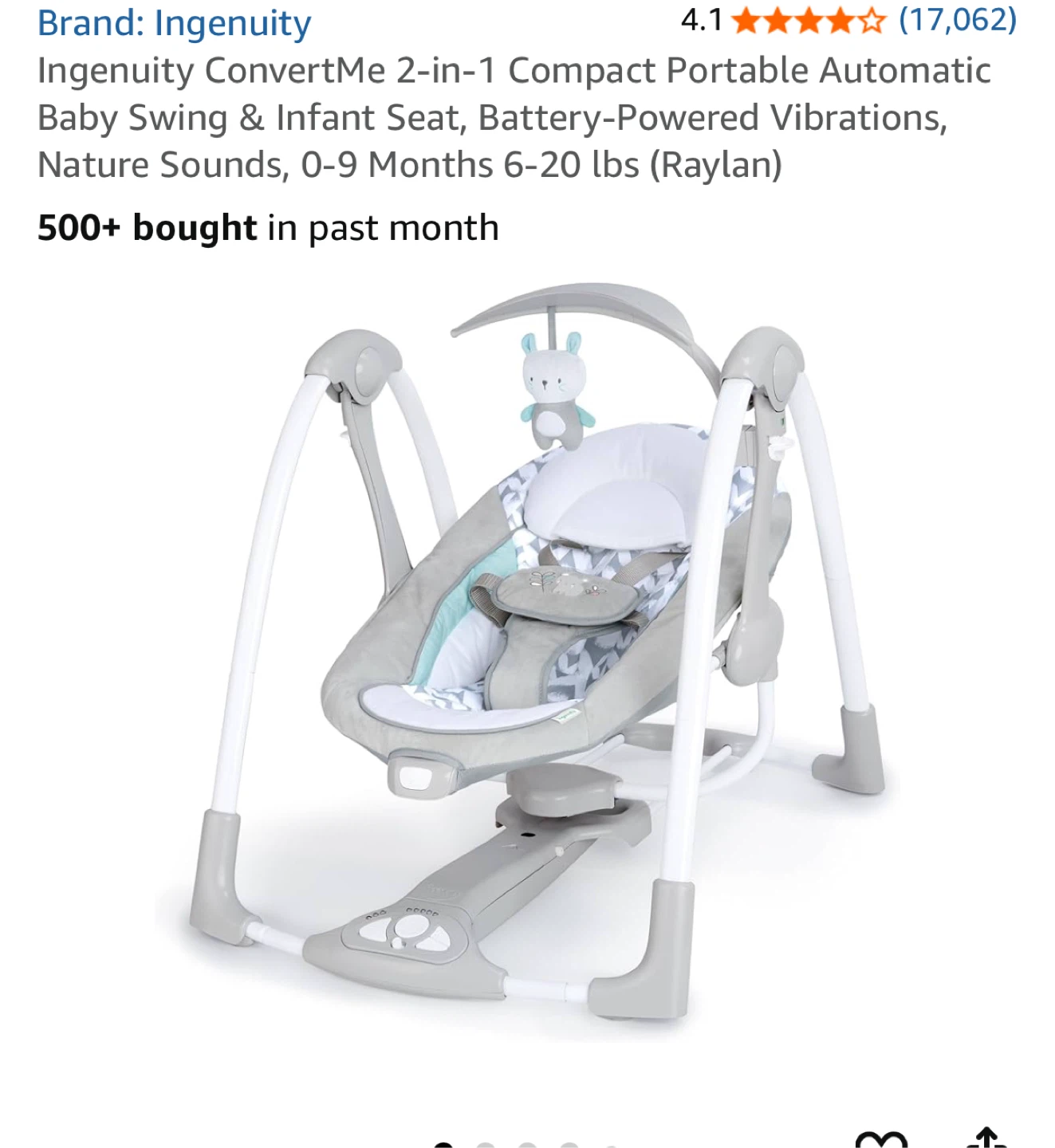 Ingenuity ConvertMe Baby Swing & Infant Seat