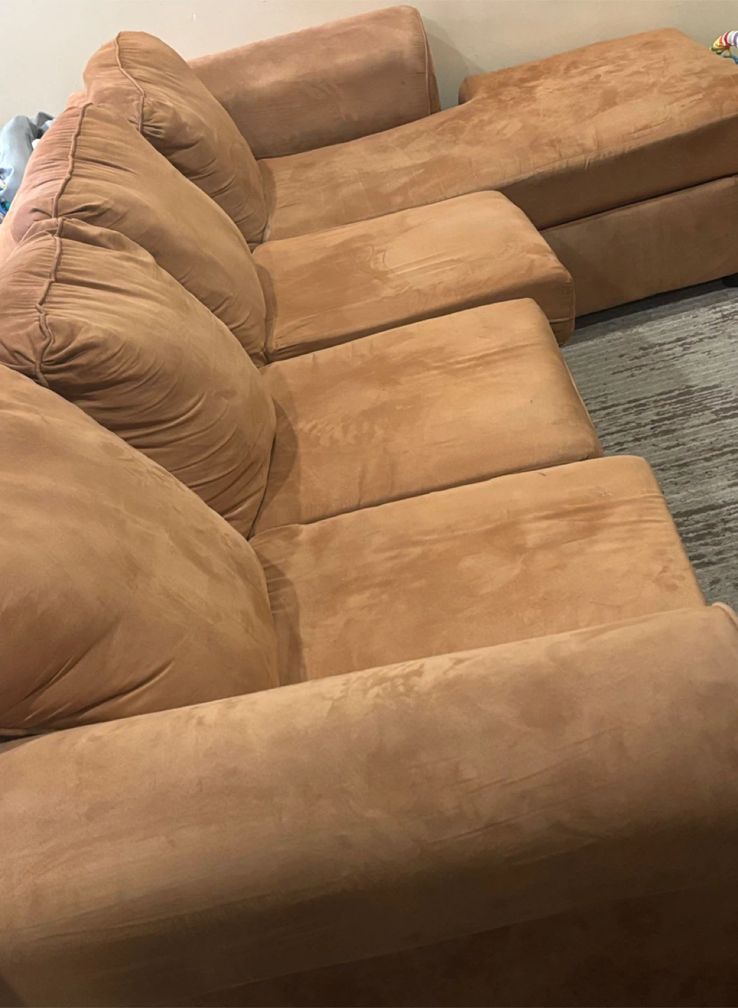 Tan Suede Sectional Sofa