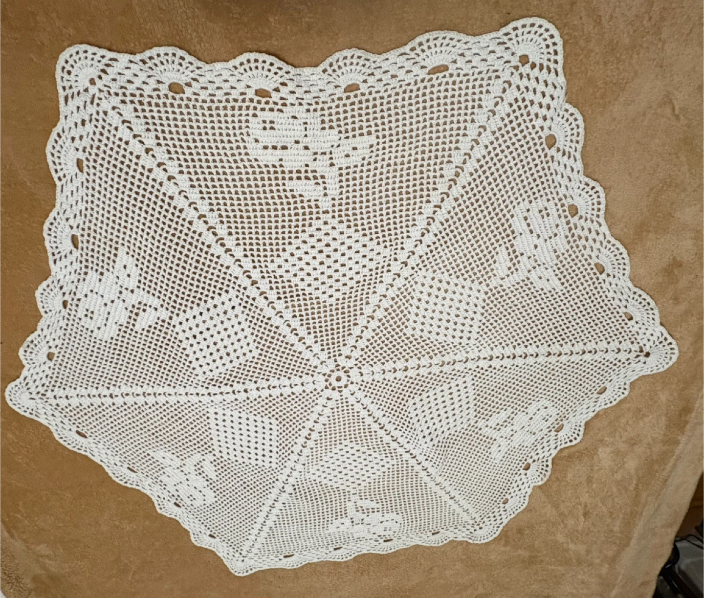 Hand-Crocheted Off White Doily