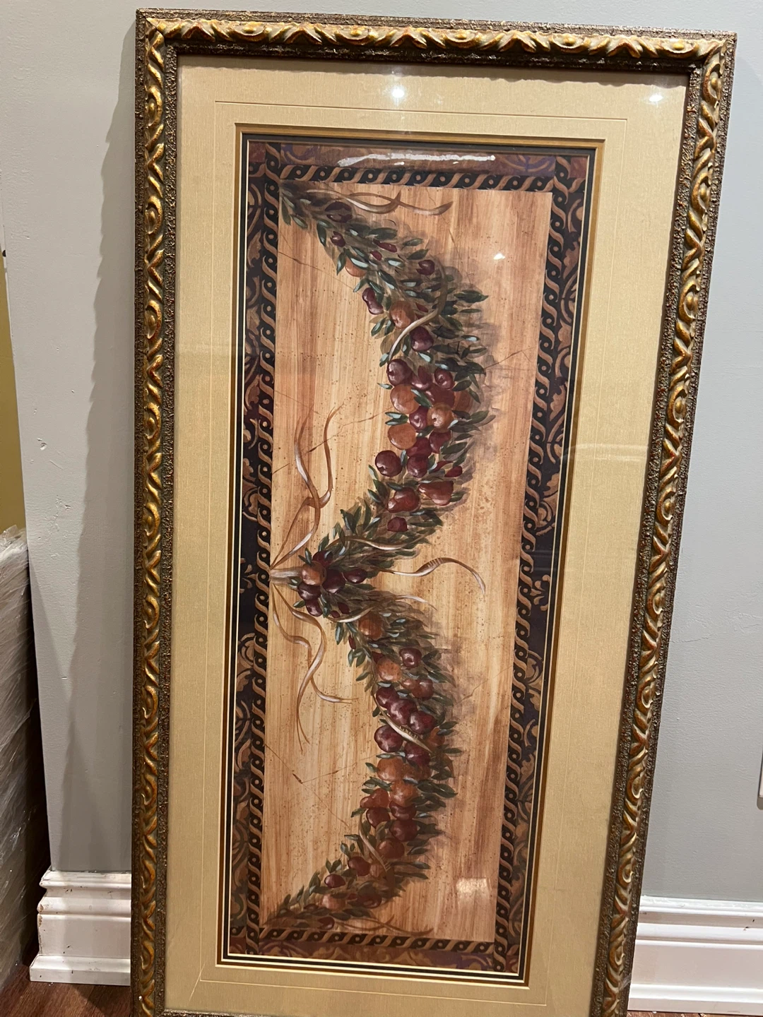 Framed Wall Art Print - Fruit Garland Design