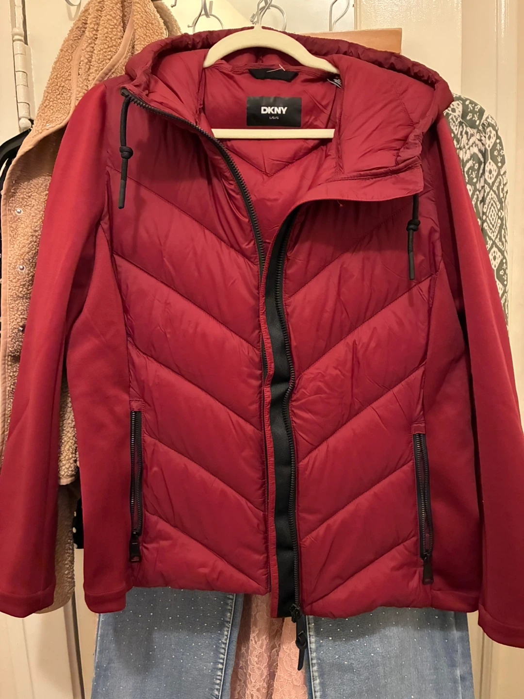 DKNY Puffer Jacket Red Size L