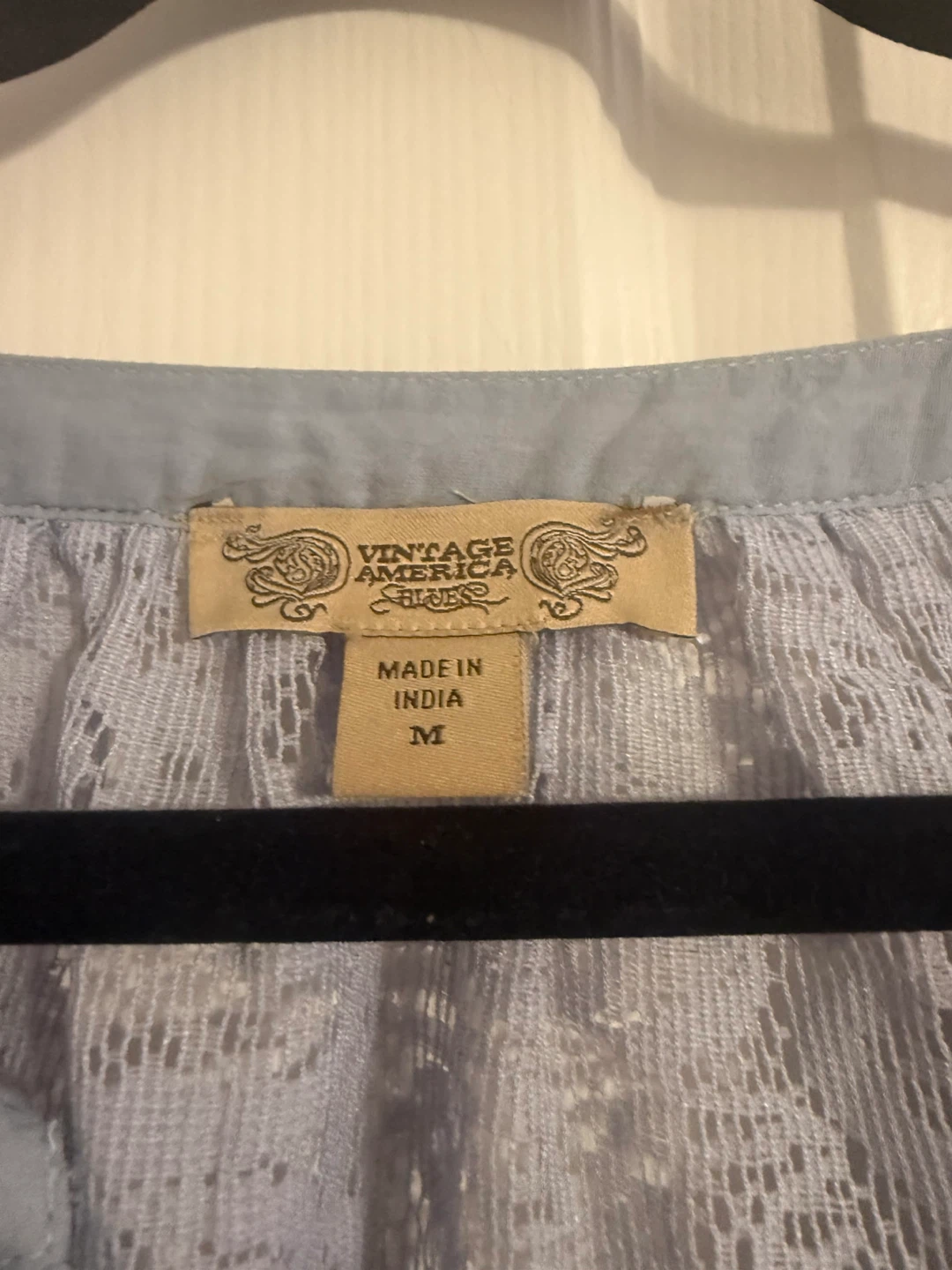 Vintage America Blues Lace Blouse