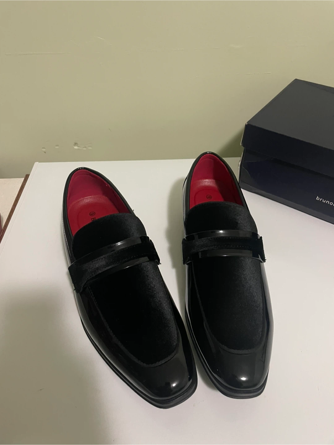 Bruno Marc Black Velvet and Patent Loafers - photo 2
