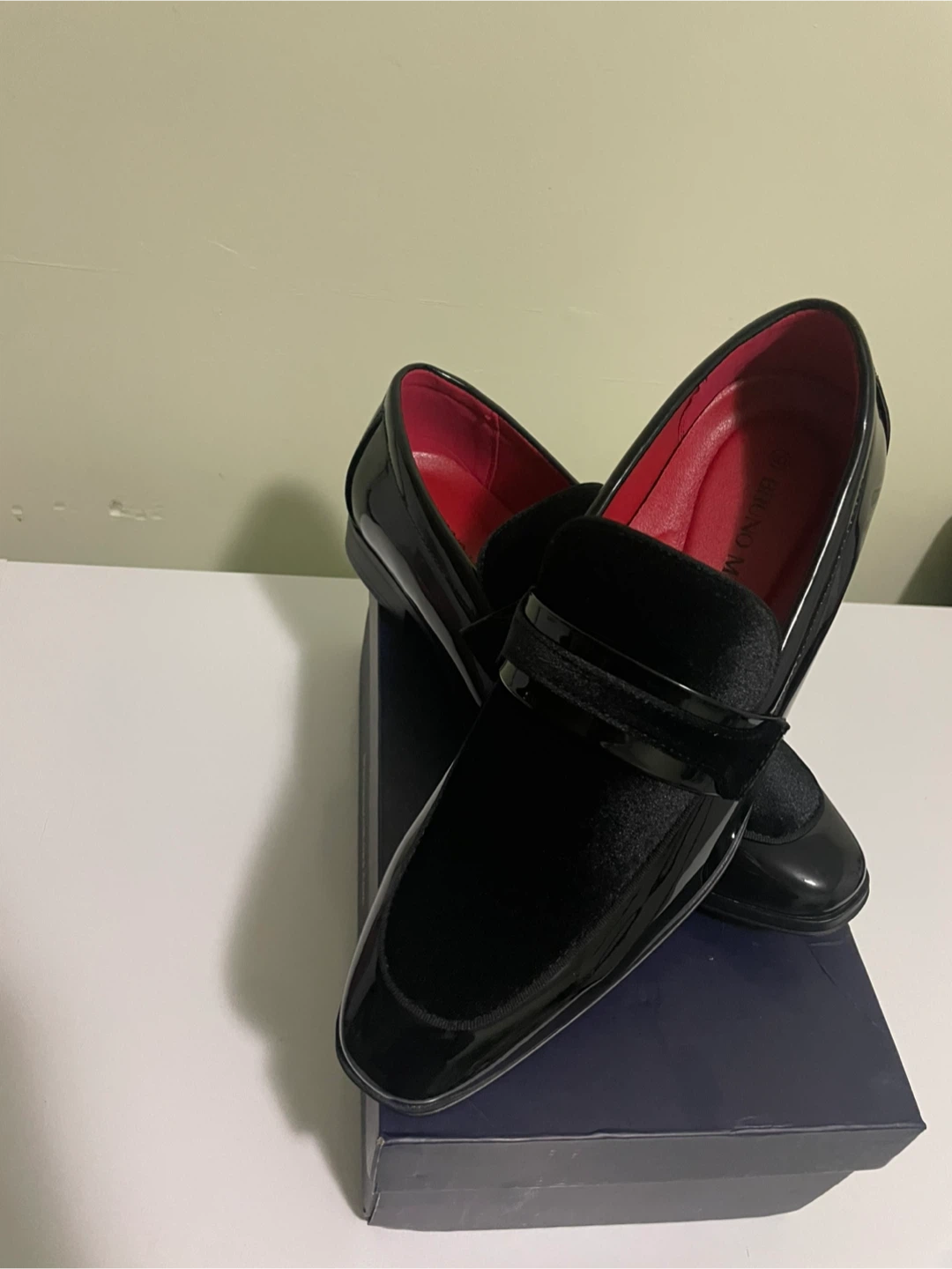 Bruno Marc Black Velvet and Patent Loafers - photo 3