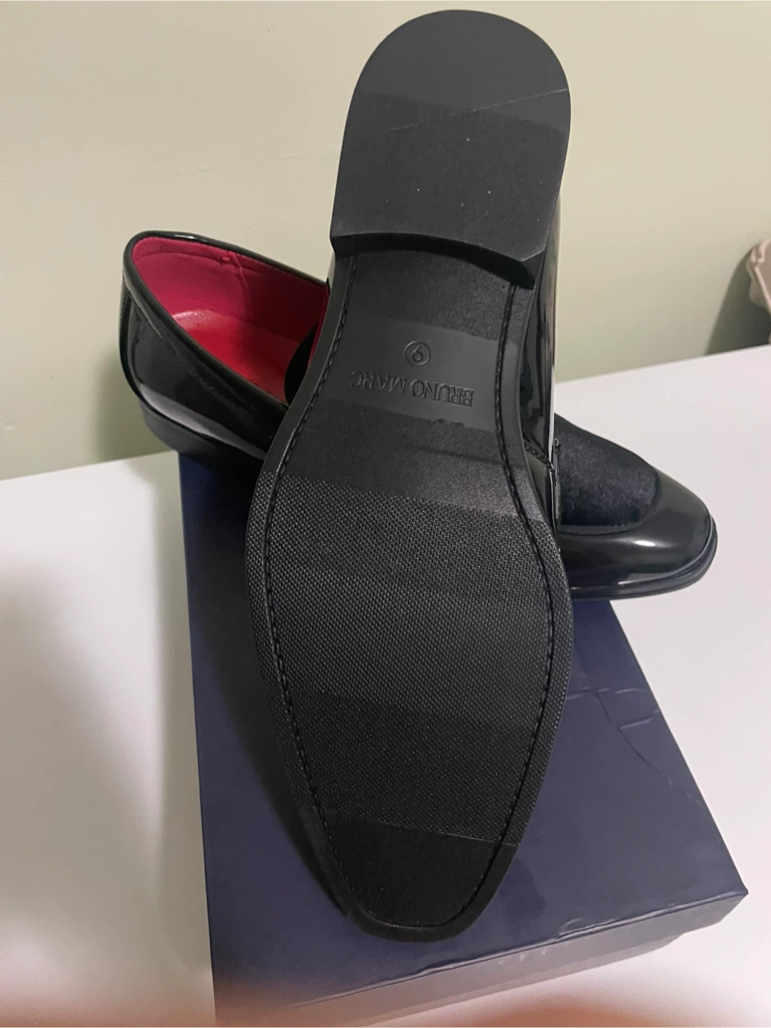Bruno Marc Black Velvet and Patent Loafers - photo 5