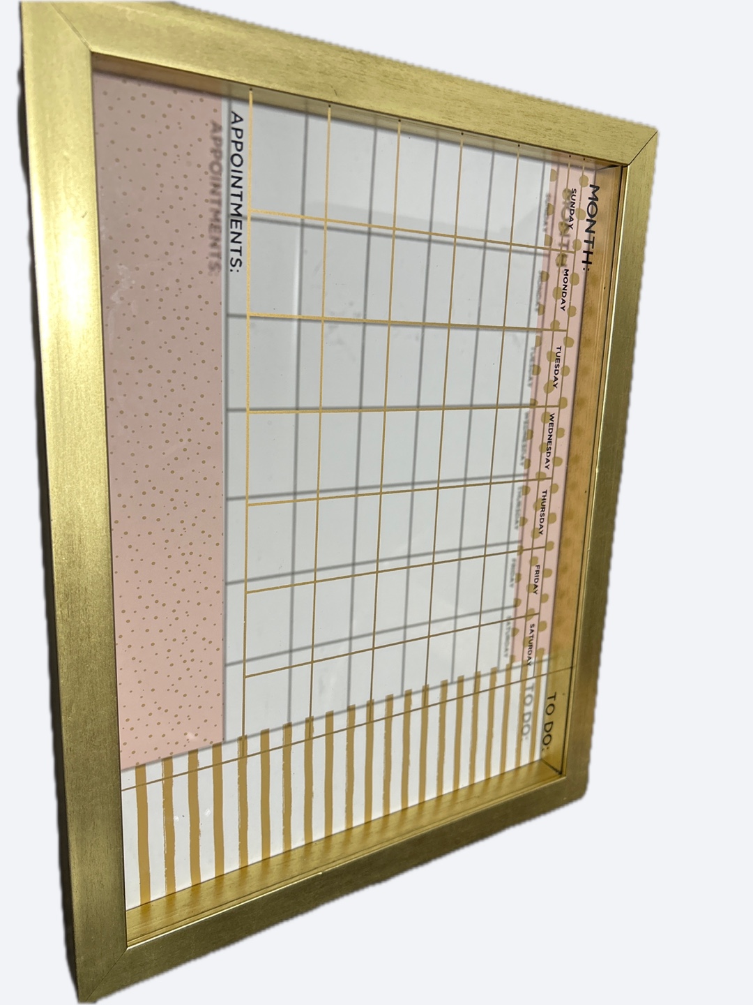 Gold Framed dry-erase Monthly Planner with To-Do List - photo 2