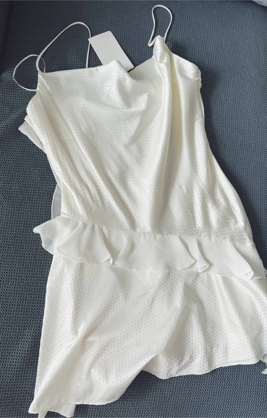 Cream Ruffled Slip Dress Zara , size S - photo 2