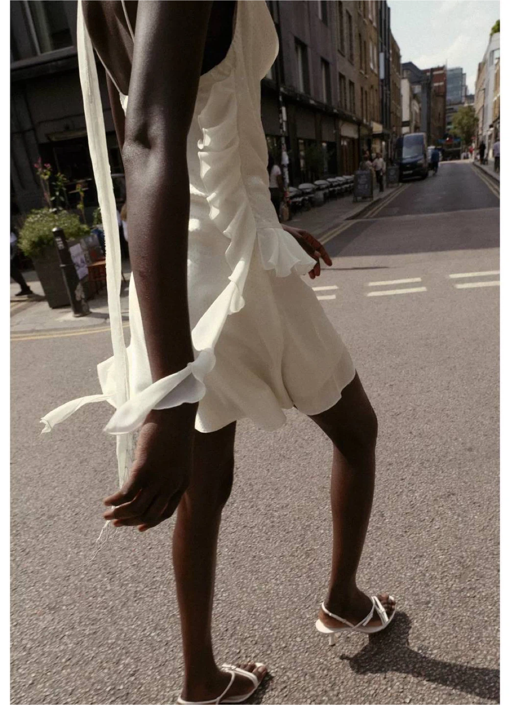 Cream Ruffled Slip Dress Zara , size S - photo 4