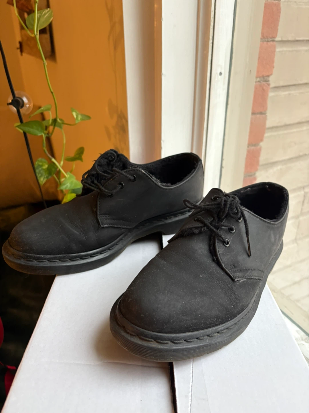 Dr. Martens Black Leather Lined Shoes
