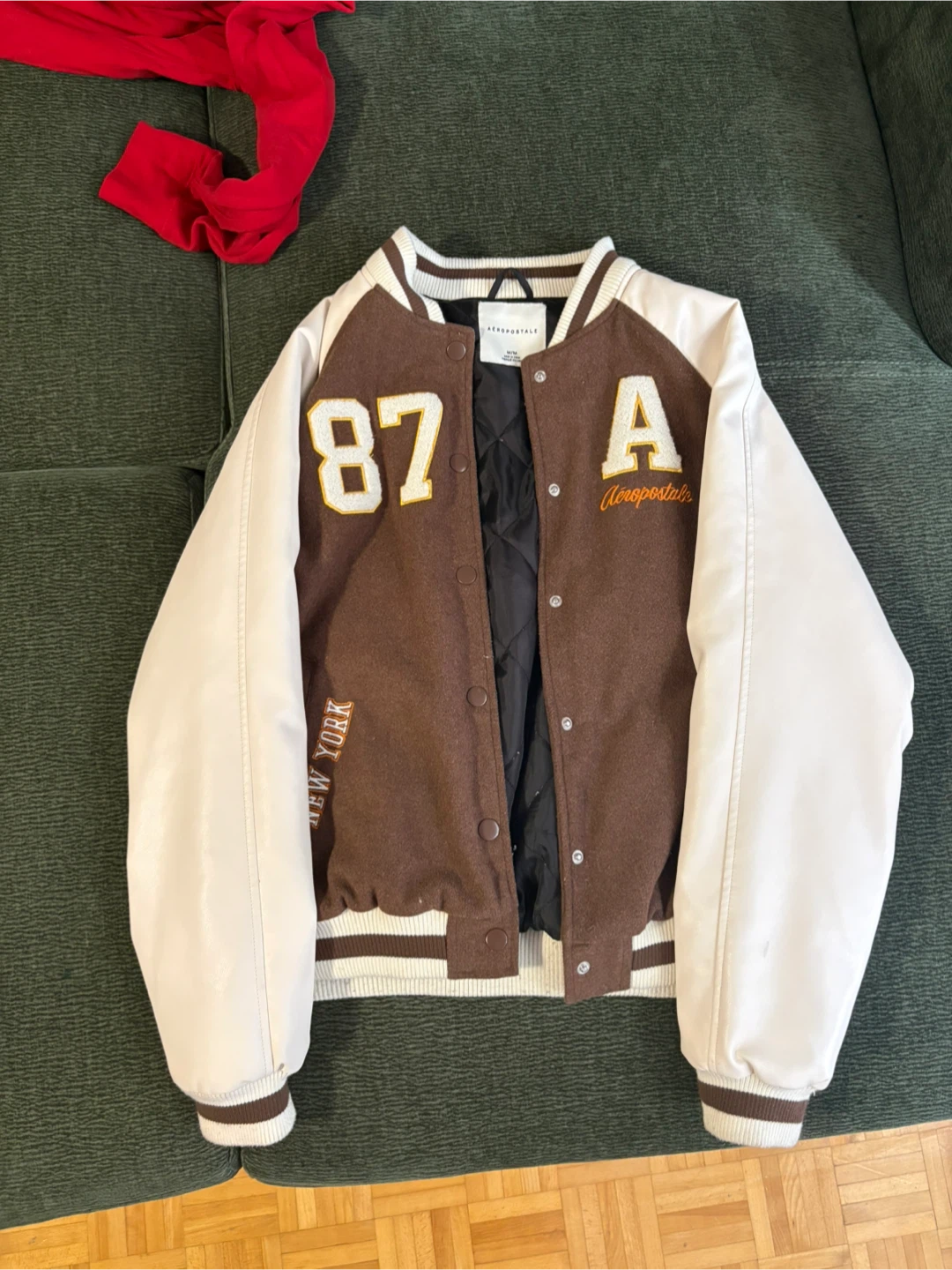 Aéropostale Varsity Jacket - Brown and Cream