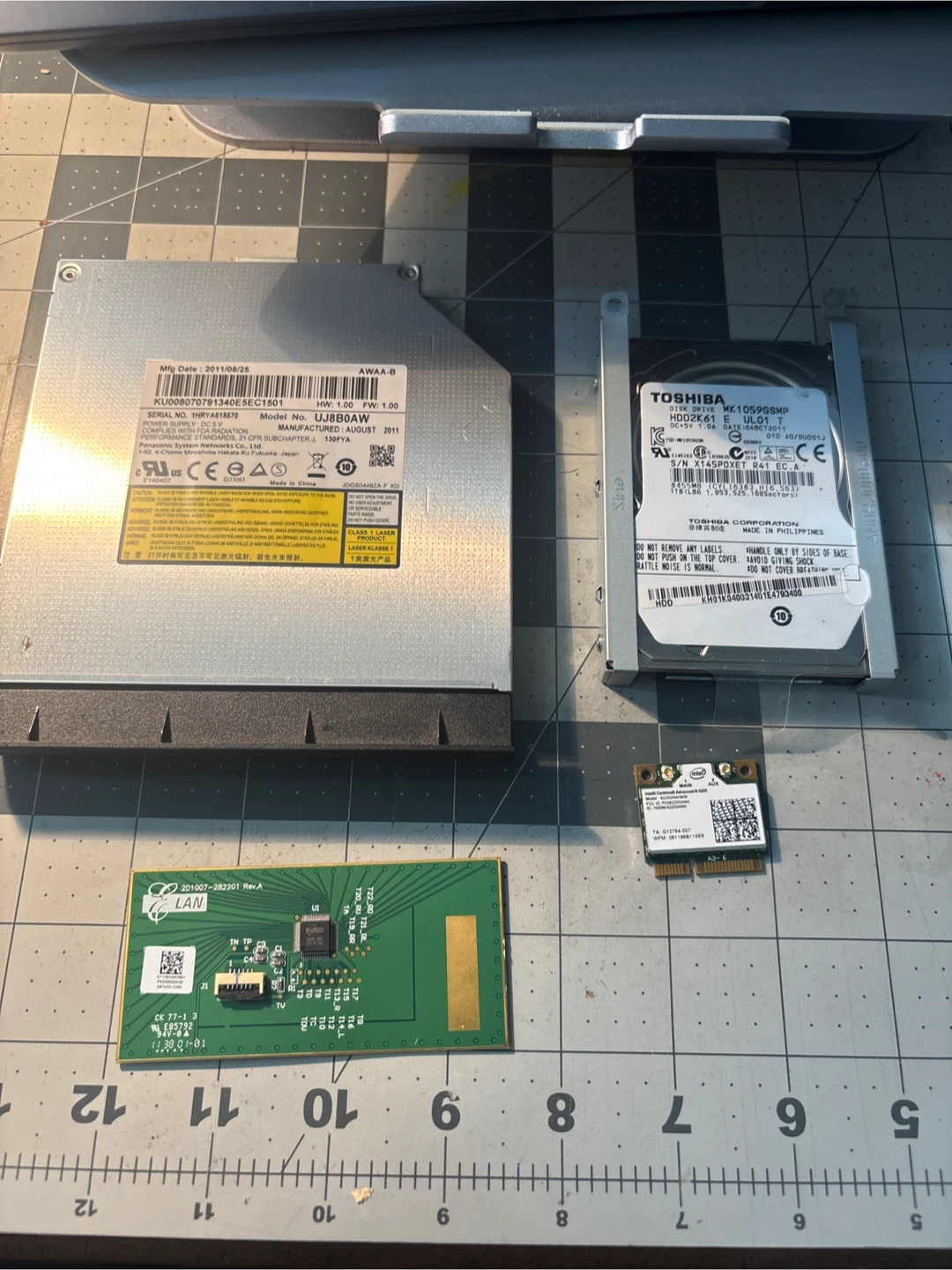 Laptop Parts Bundle: DVD Drive, HDD, Wi-Fi Card, LAN Card