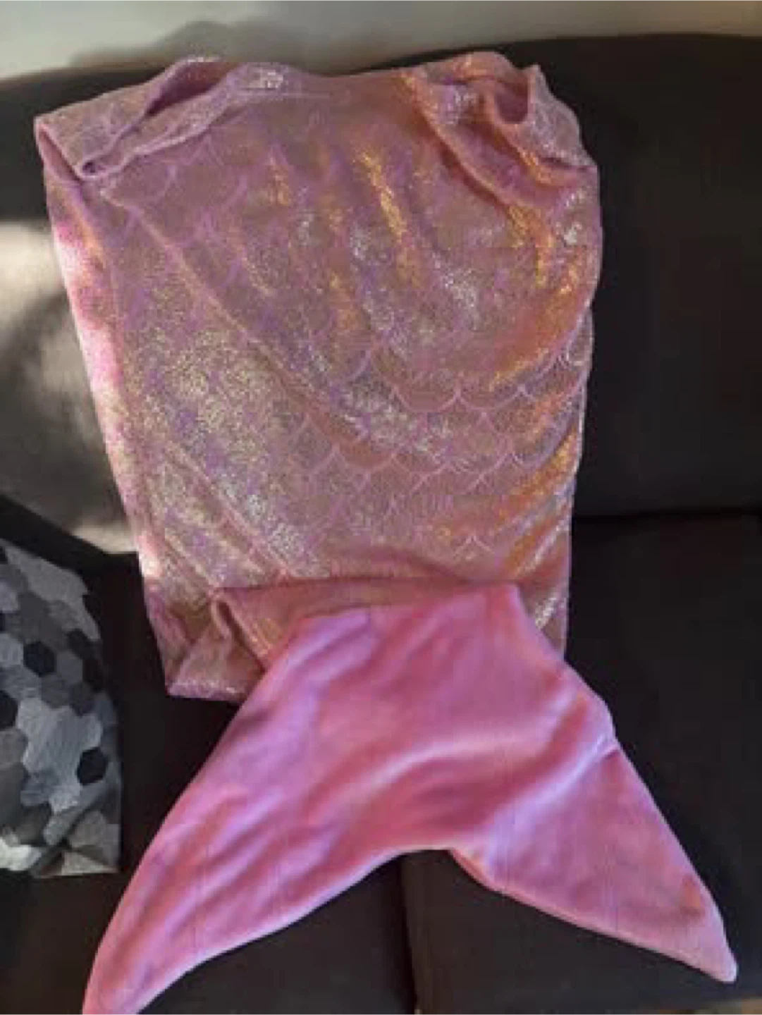 Pink Mermaid Tail Blanket