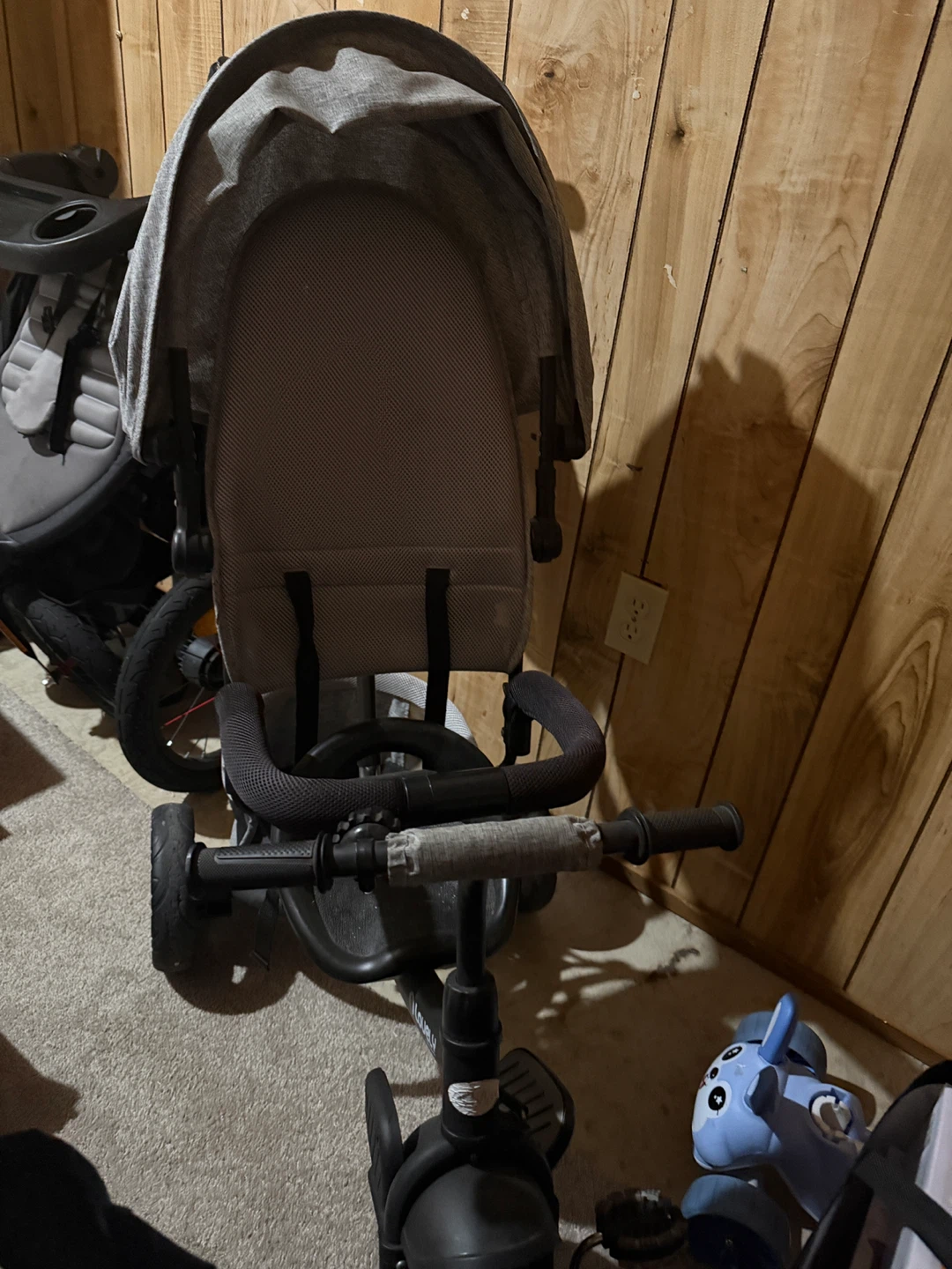 Qaba Grey Baby Tricycle with Canopy