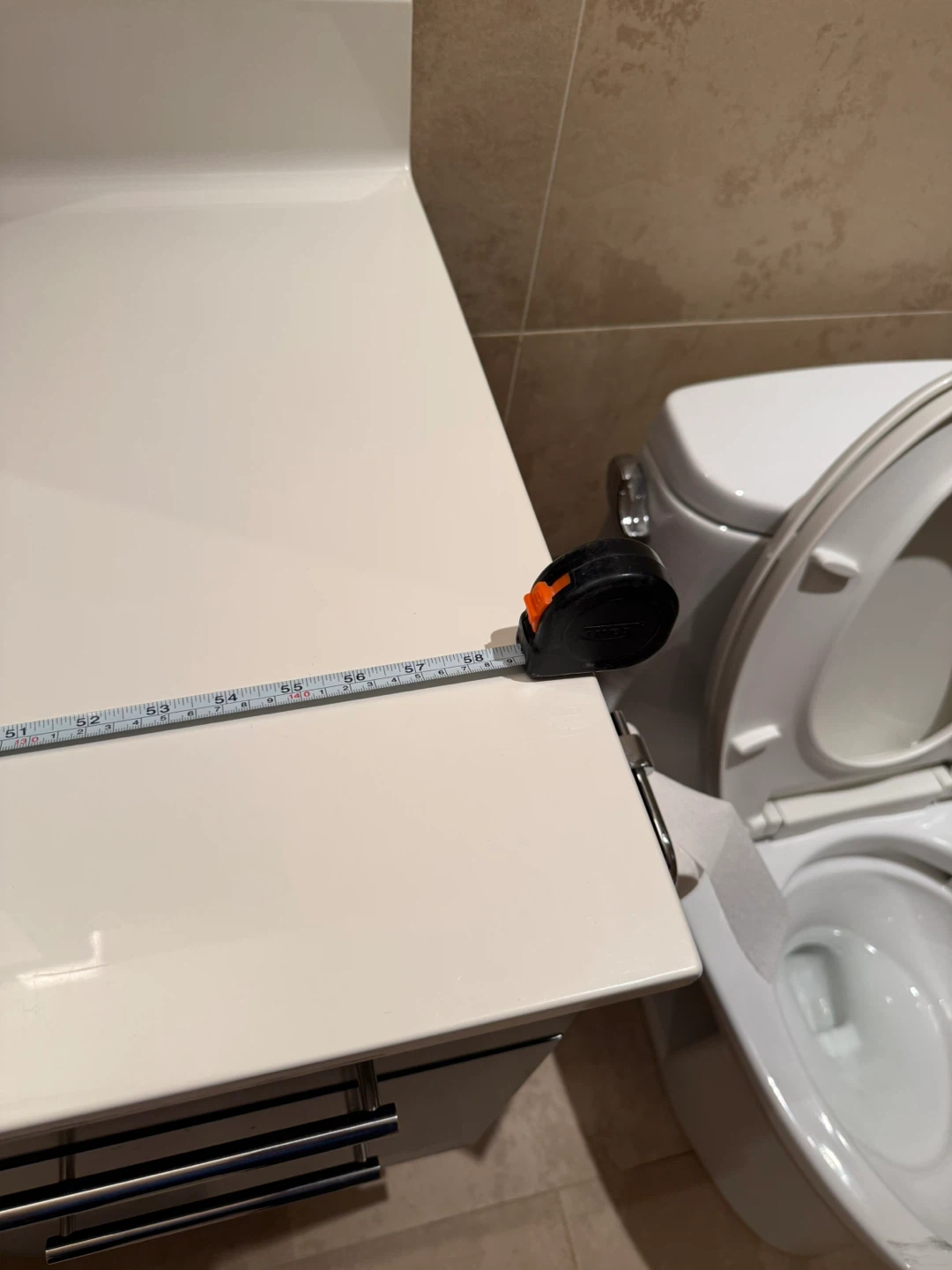 White Bathroom Vanity with Sink - photo 2
