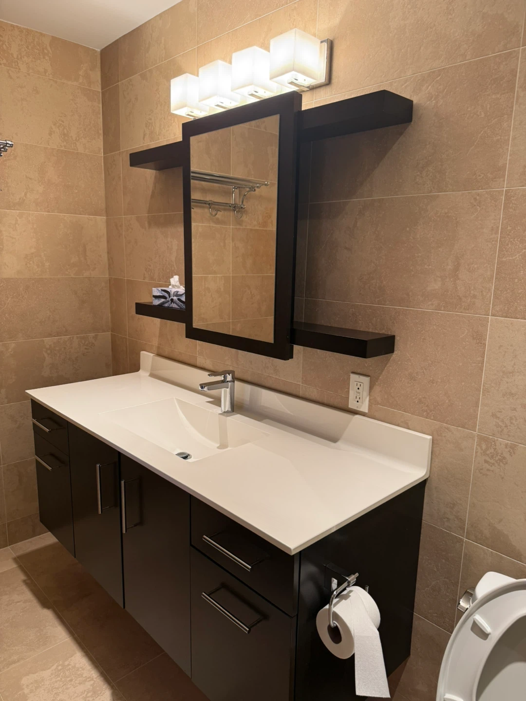 White Bathroom Vanity with Sink