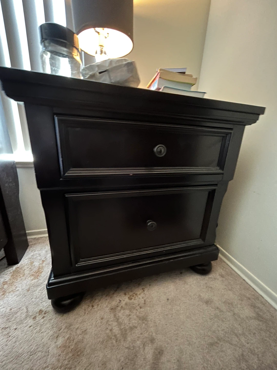 Black King Size Bed Frame with Headboard and Footboard - photo 2