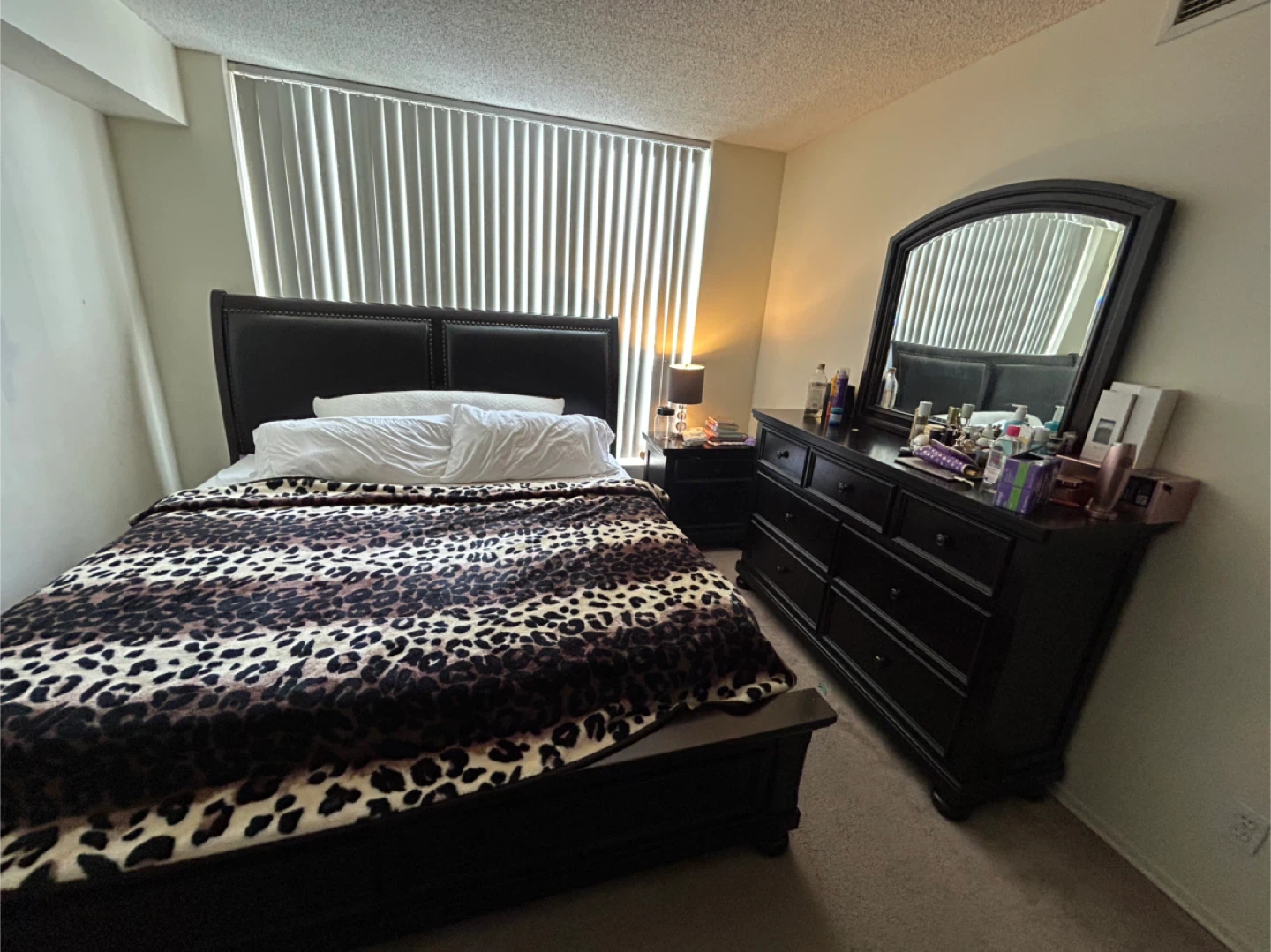 Black King Size Bed Frame with Headboard and Footboard - photo 4