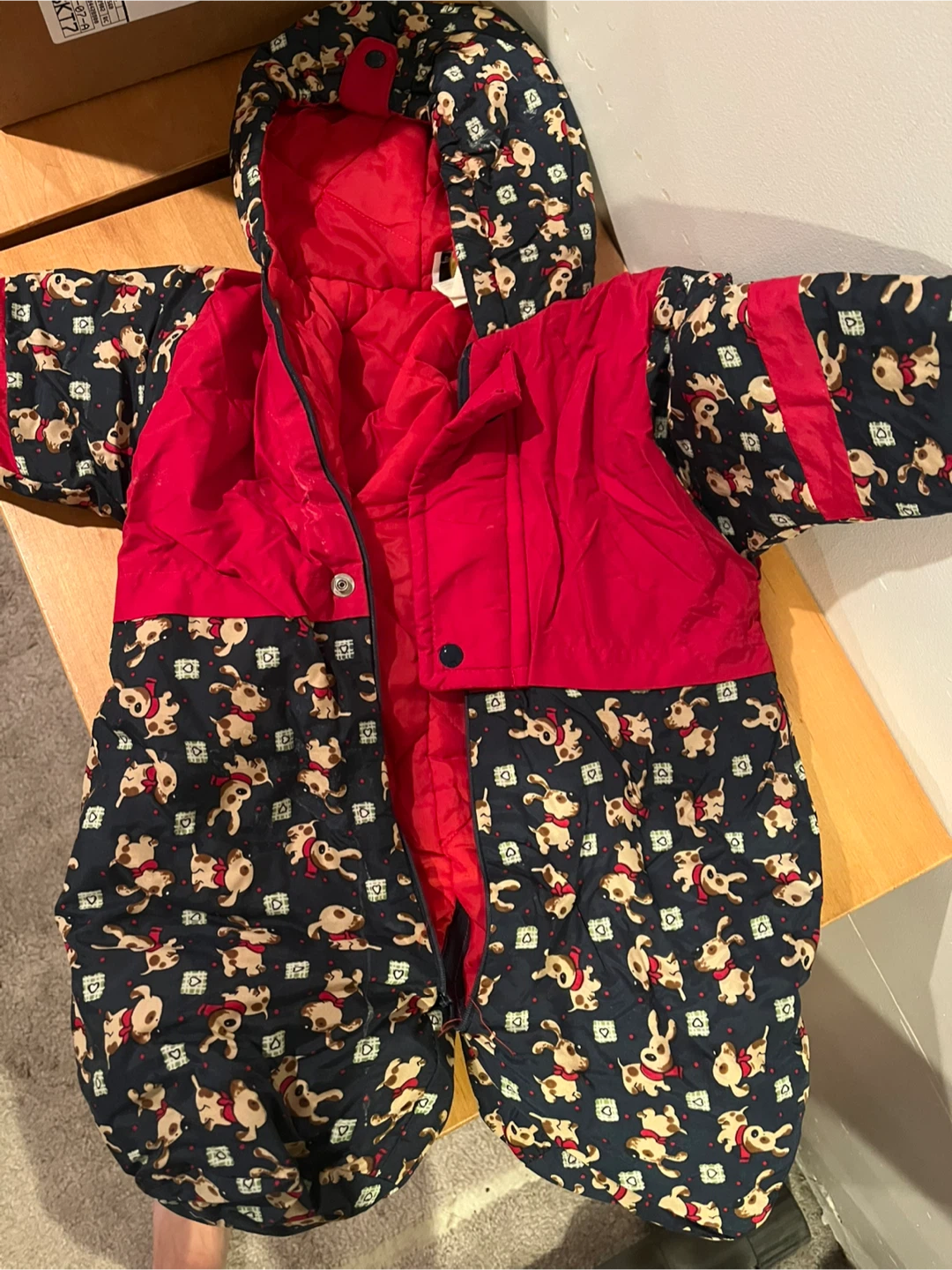Baby Snowsuit with Dog Pattern