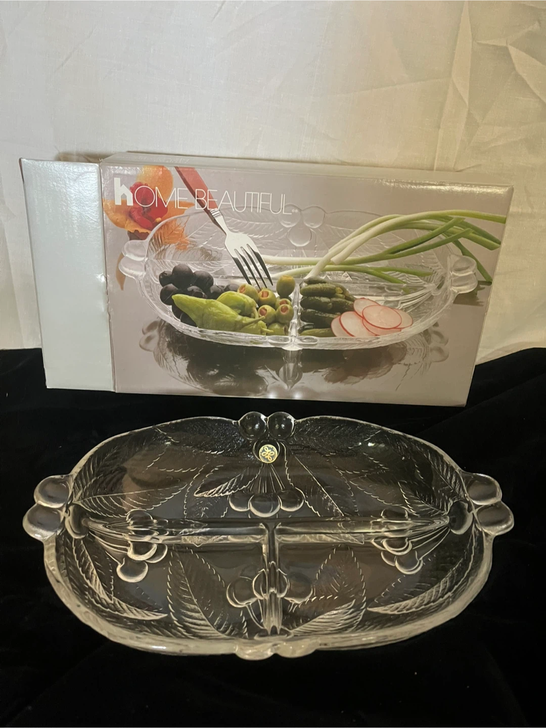 Home Beautiful Glass Cherry  Plates & Divided Serving Dish Set - photo 2
