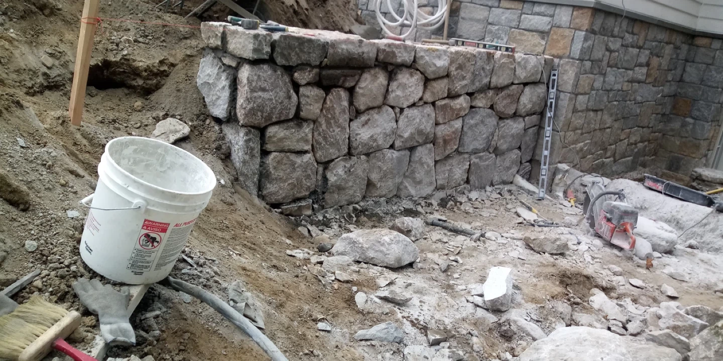 Stone Retaining Wall and Steps - photo 5