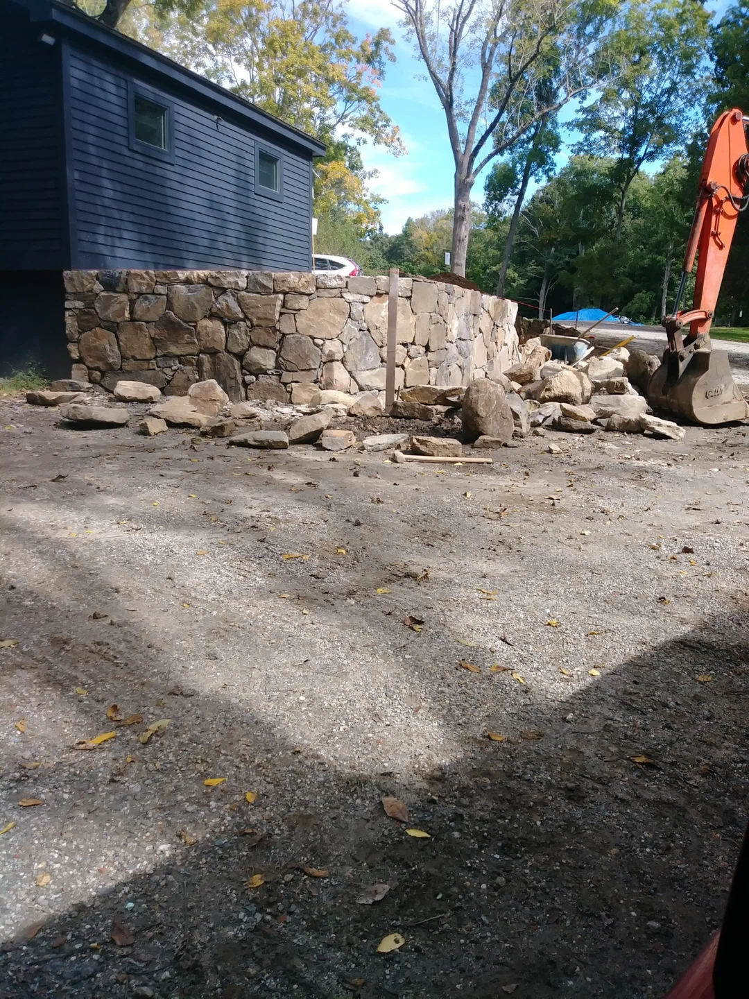 Stone Retaining Wall and Steps