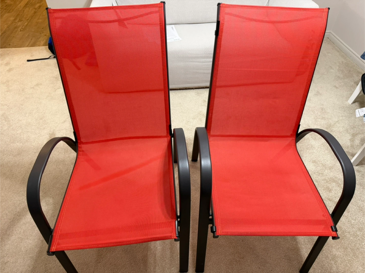 Set of 2 Red Patio Chairs