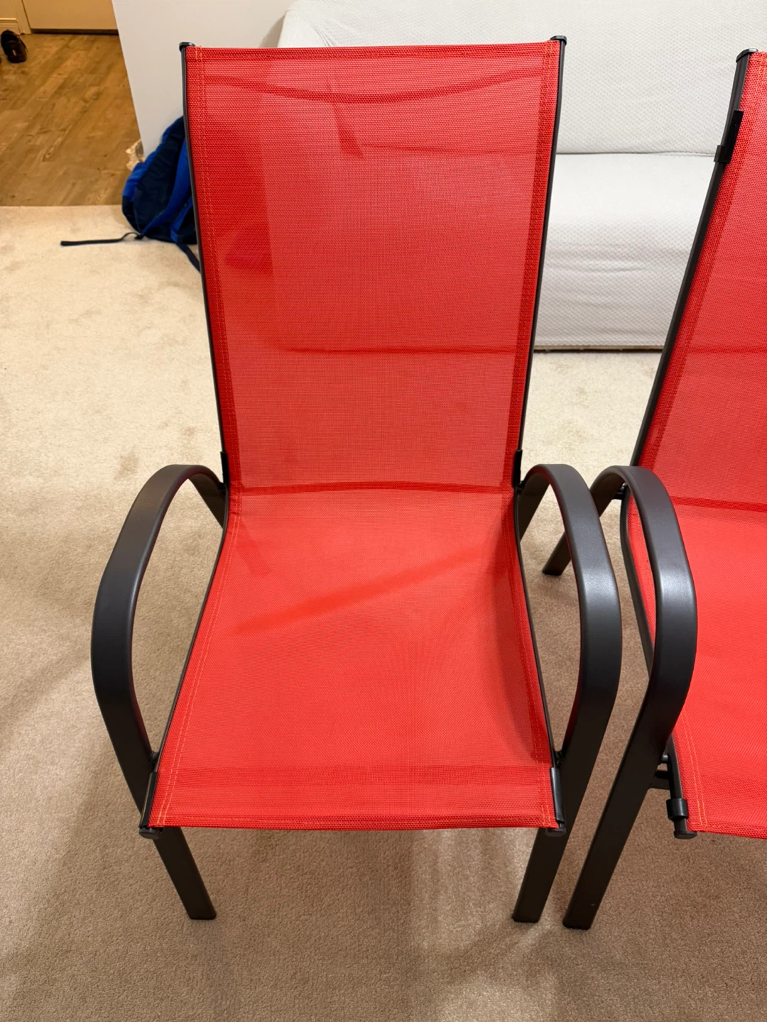 Set of 2 Red Patio Chairs - photo 2